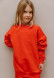 Caramel color kids three-thread oversize sweatshirt
